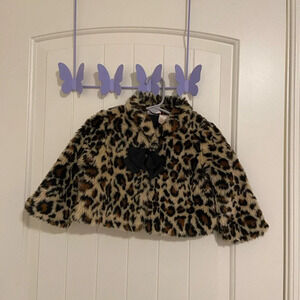 NWOT |‎ Maggie & Zoe baby girl’s leopard print fur jacket — 12 months
